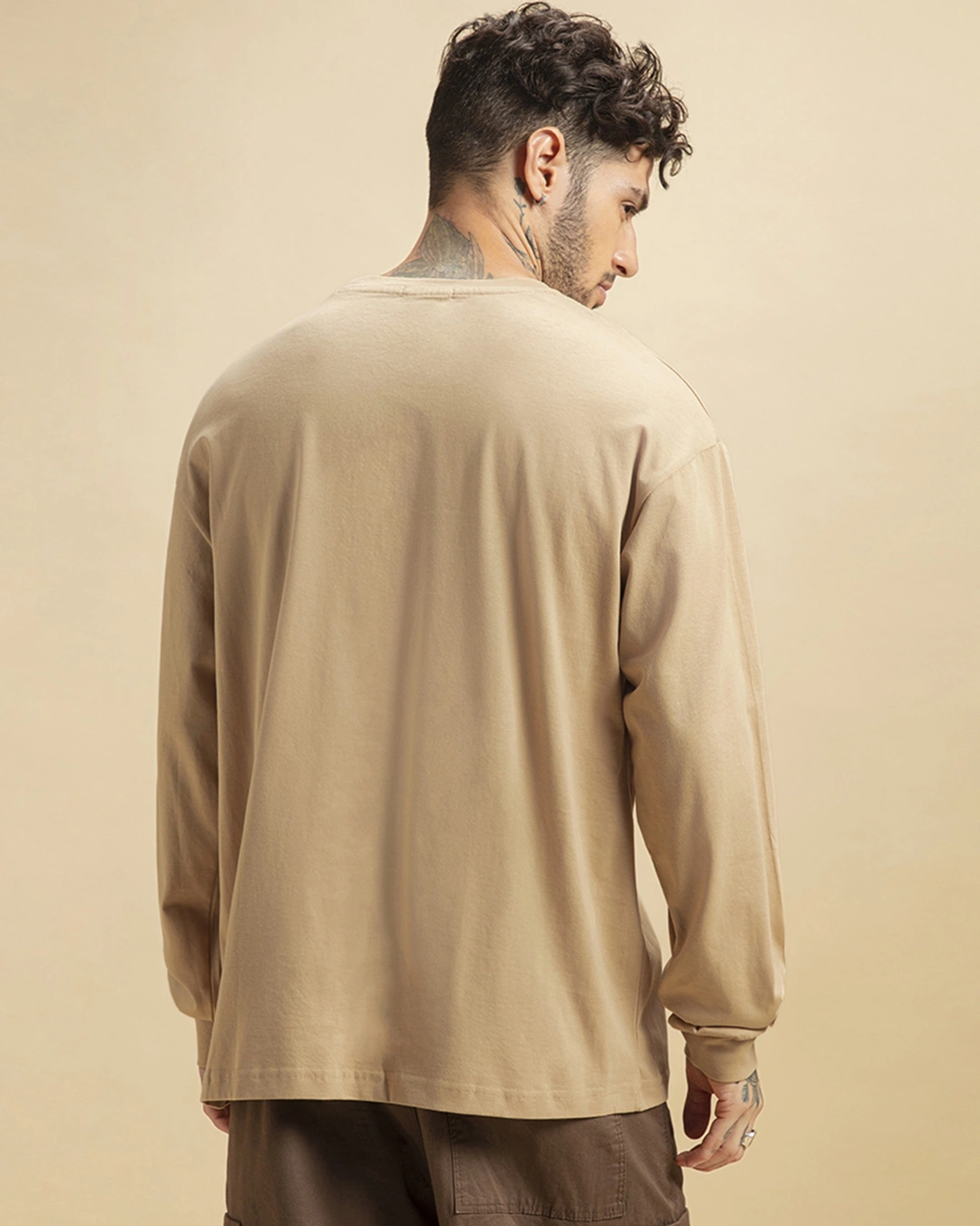 Men's Brown Oversized T-shirt - Image 4