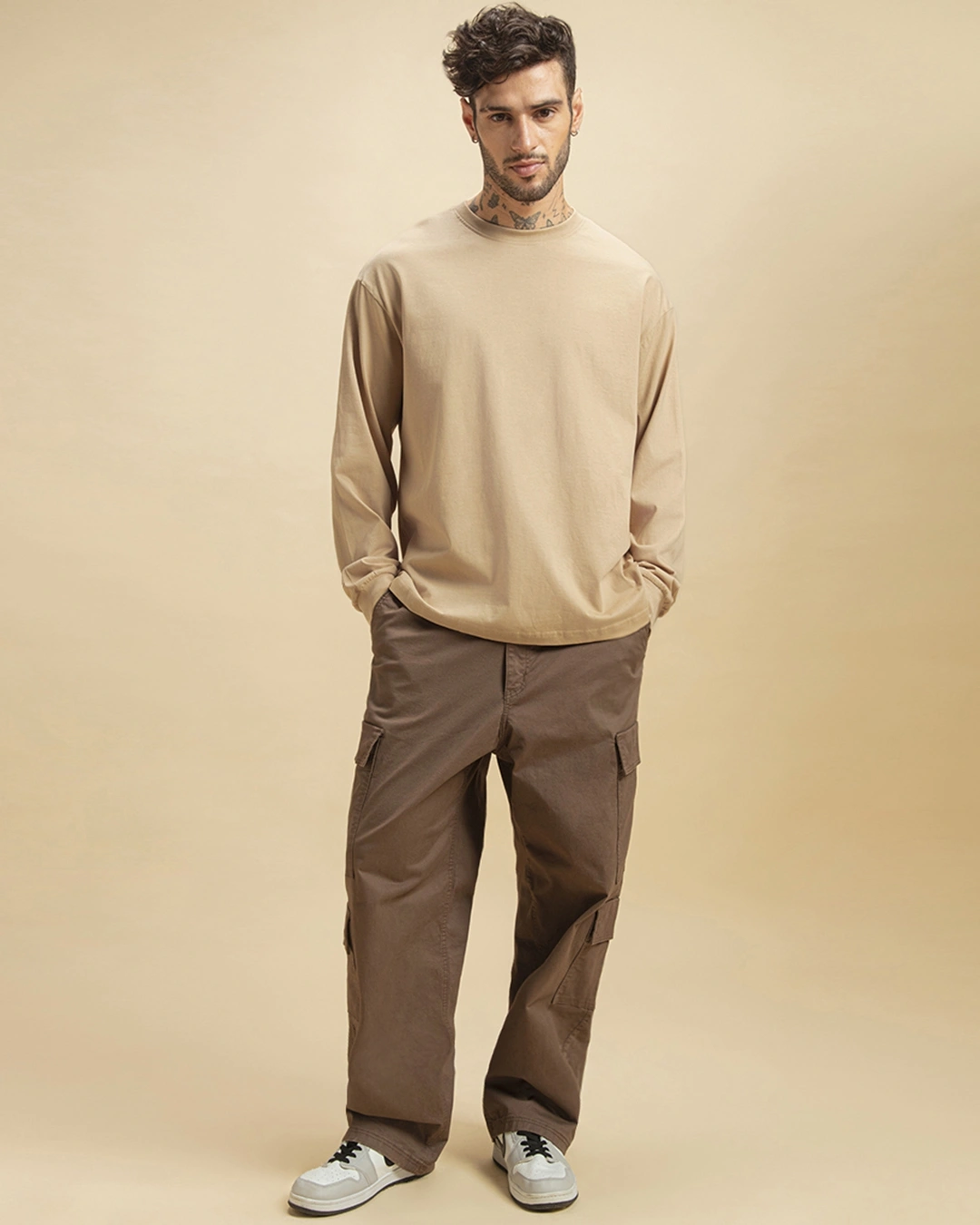 Men's Brown Oversized T-shirt - Image 2