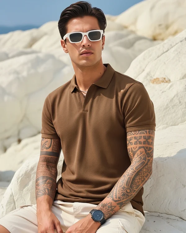 Men's Brown Polo T-shirt
