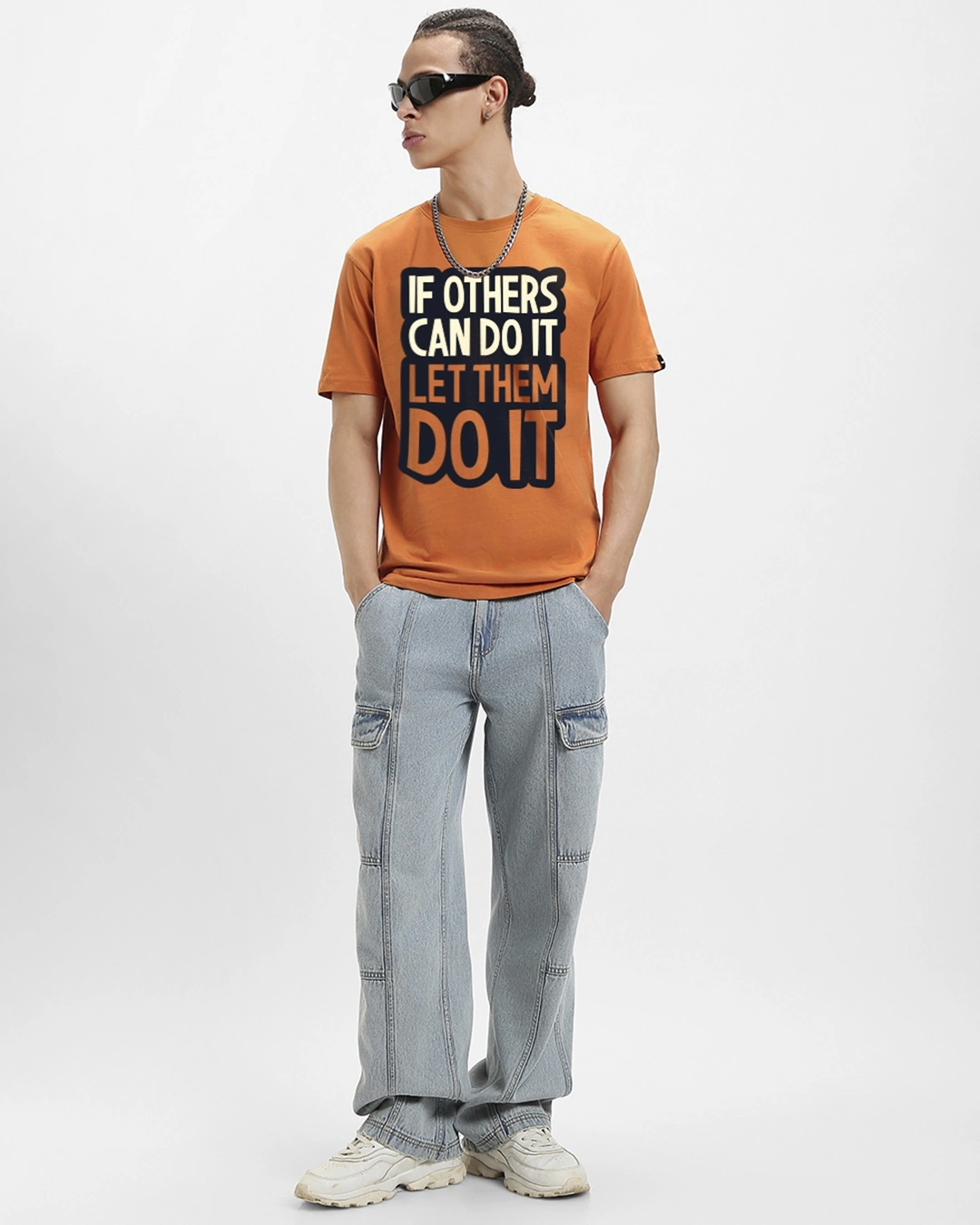 Men's Caramel Orange If Others Typography T-shirt - Image 4