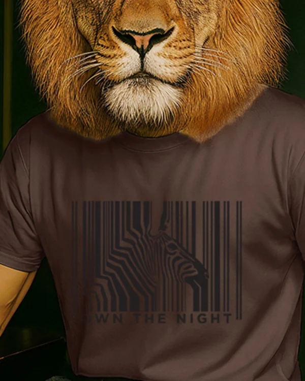 Men's Coffee Brown Own The Night Graphic Printed T-shirt