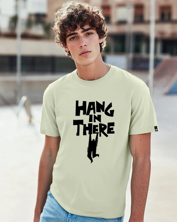 Men's Fog Green Hangin There Graphic Printed T-shirt