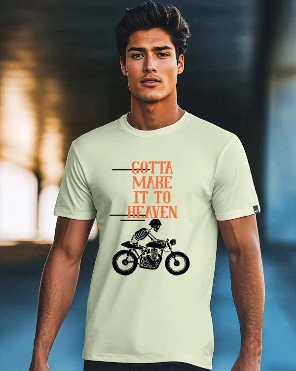 Men's Fog Green Heaven Graphic Printed T-shirt