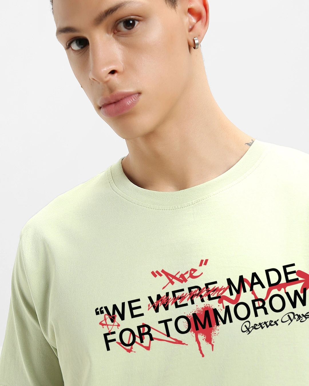 Men's Fog Green The Future Typography T-shirt - Image 5
