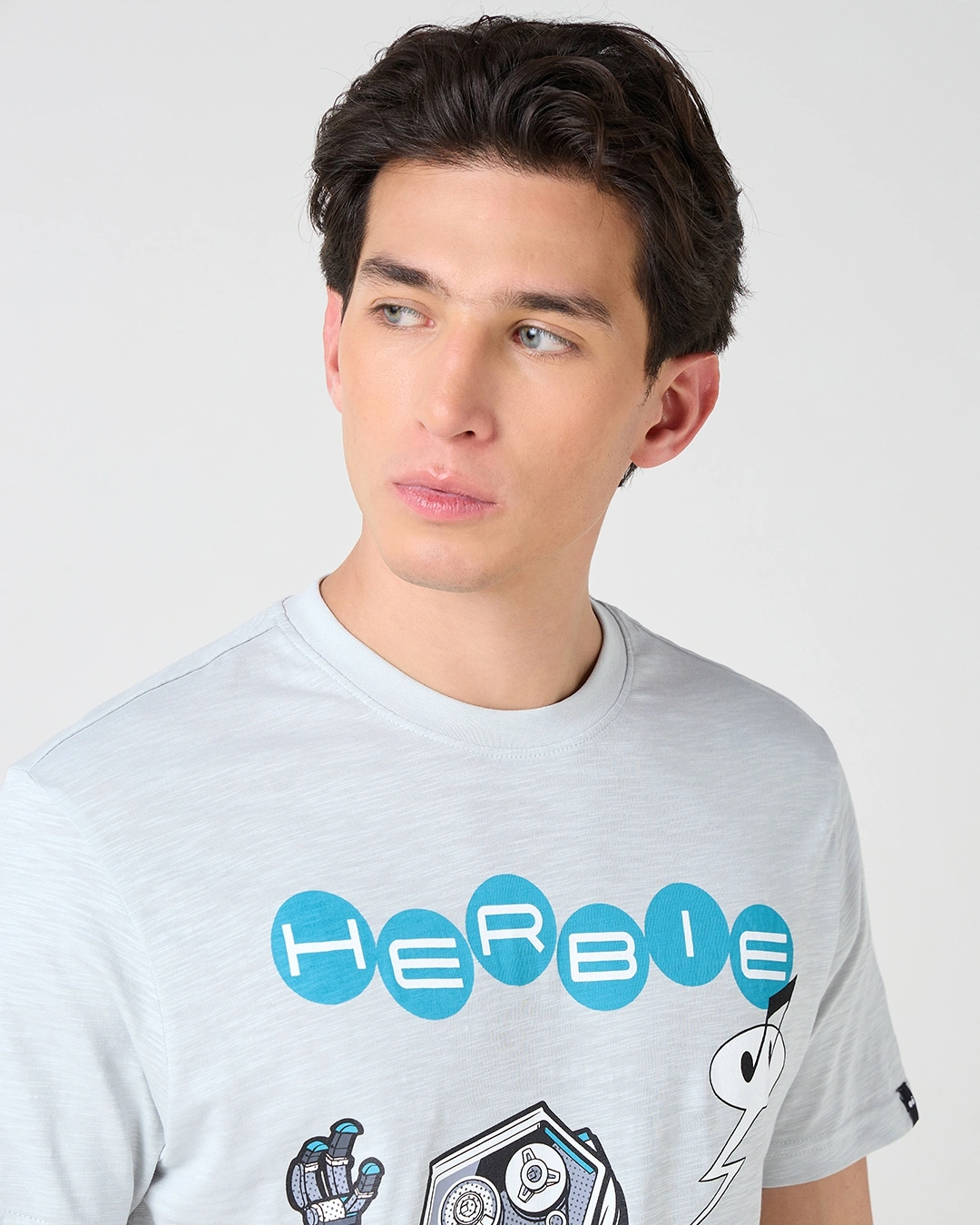 Men's Glacier Grey Herbie Graphic Printed T-shirt - Image 5