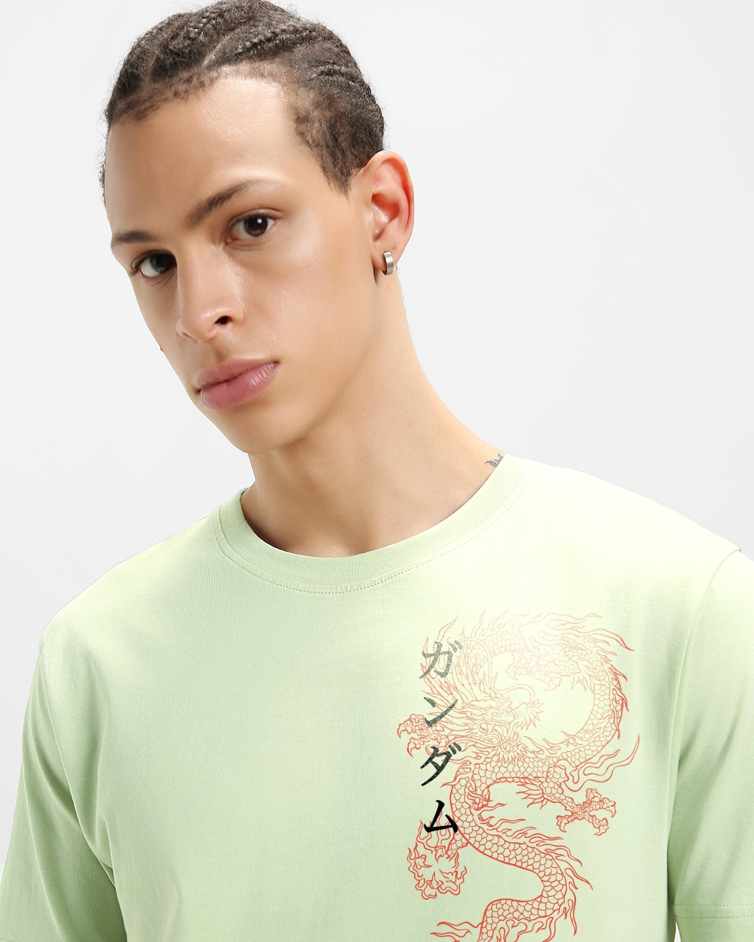 Men's Green Cyber Samurai Graphic Printed T-shirt - Image 5
