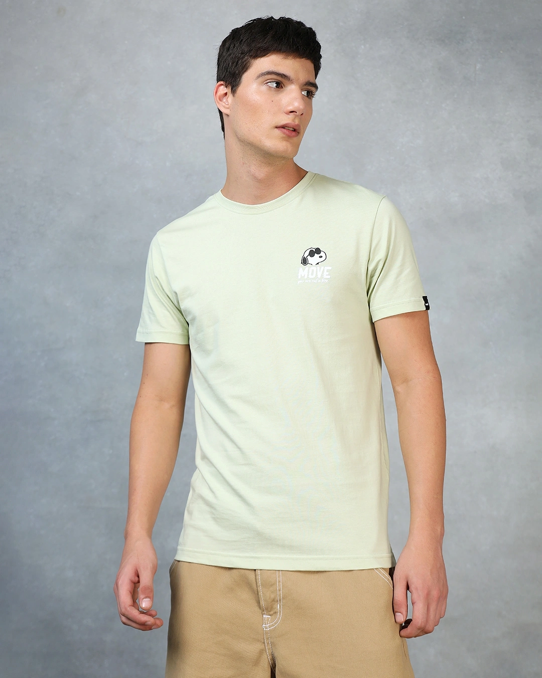 Men's Green Move On Graphic Printed T-shirt - Image 2