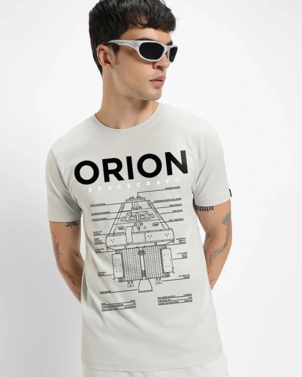 Men's Grey Orion Graphic Printed T-shirt