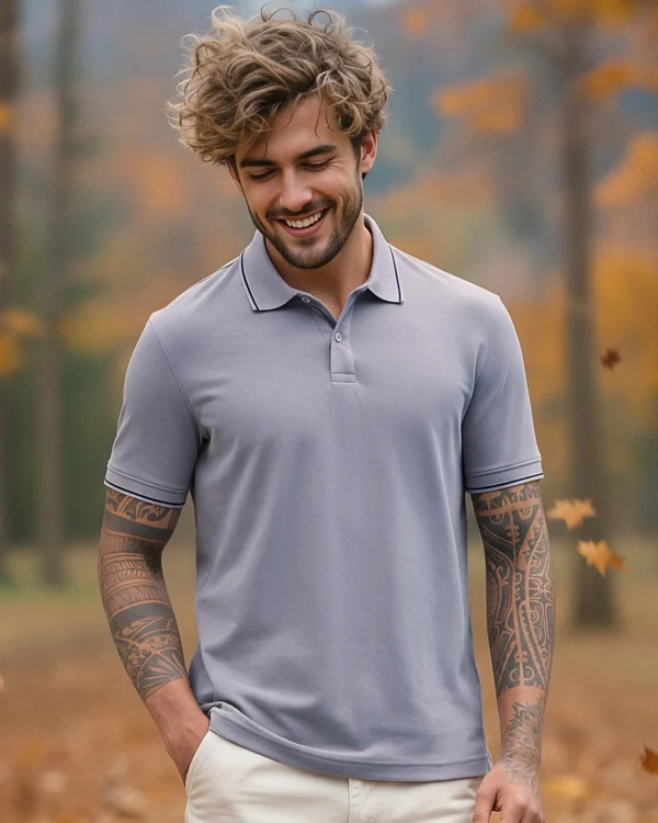 Men's Grey Polo T-shirt