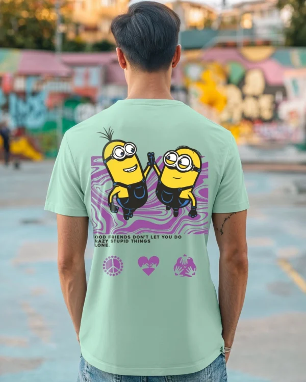 Men's Iceberg Green Best Buds Graphic Printed T-shirt