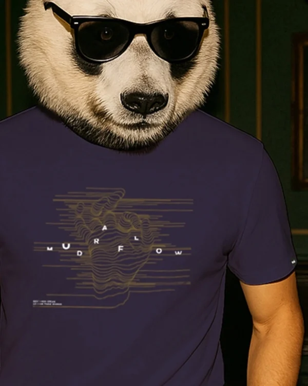 Men's Inking Blue Live For The Night Graphic Printed T-shirt