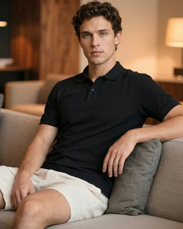 Men's Jet Black Polo T-shirt