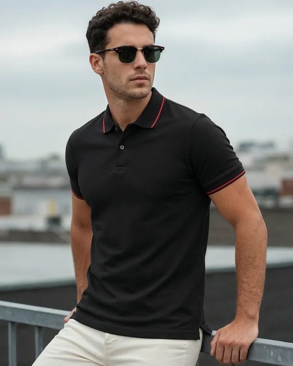 Men's Jet Black Polo T-shirt