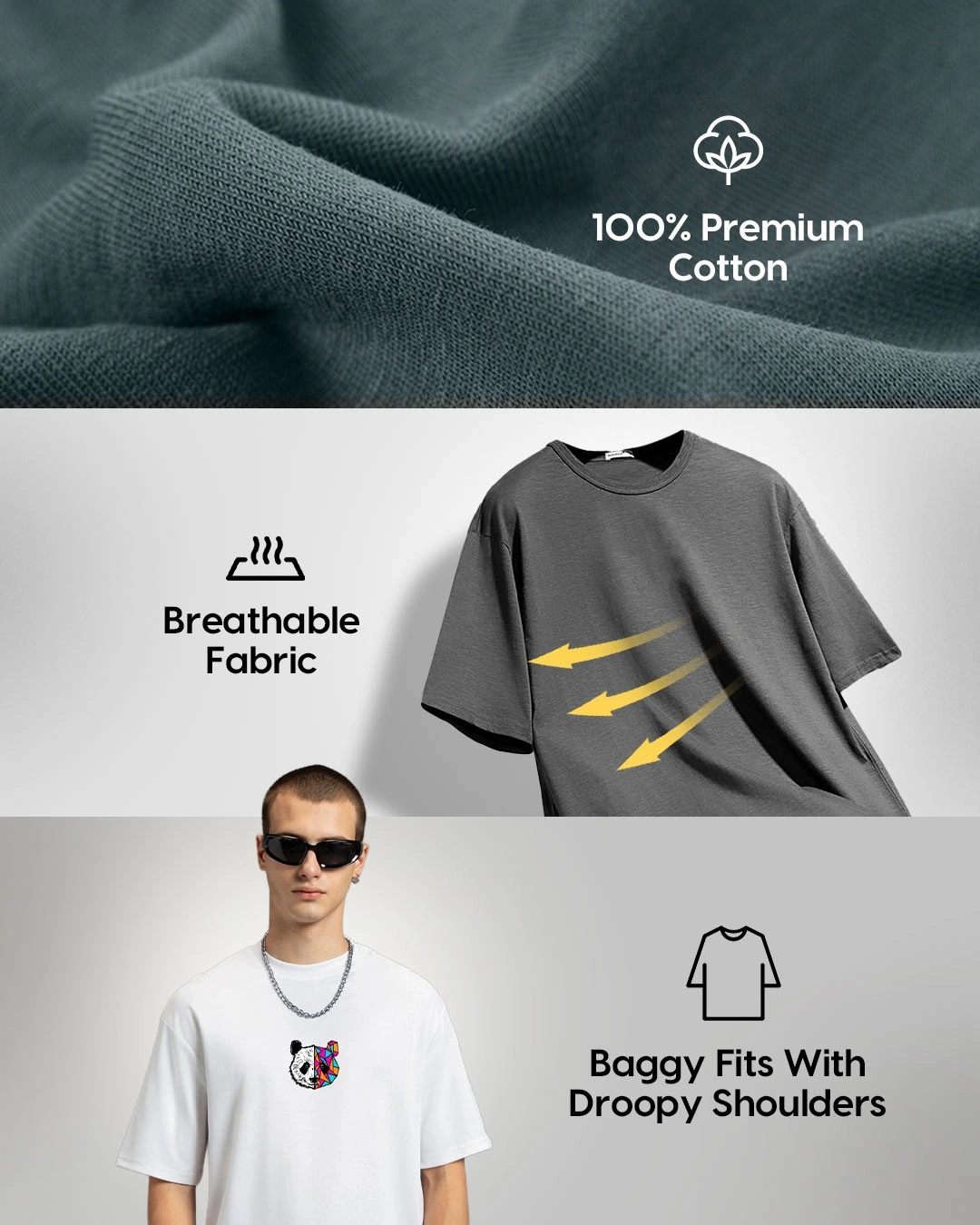 Men's Jet Black Who Is Crazy Typography Oversized T-shirt - Image 3