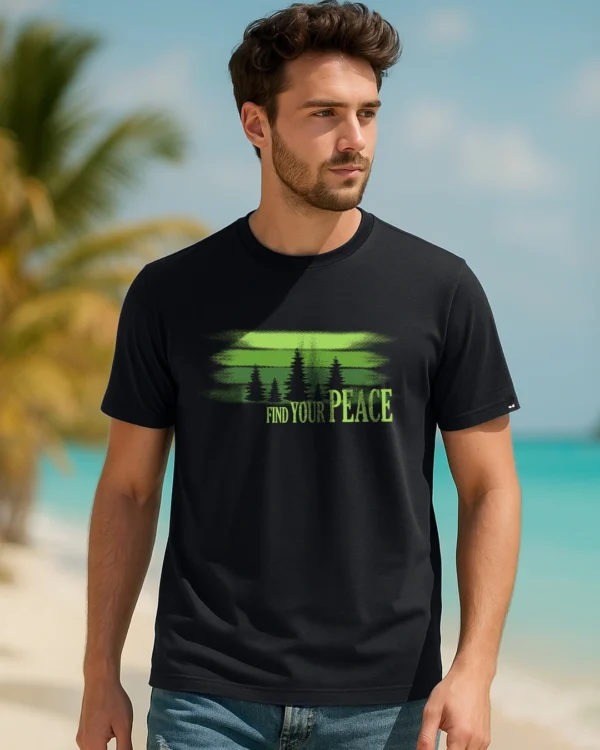 Men's Jet Black Who Needs People Graphic Printed T-shirt