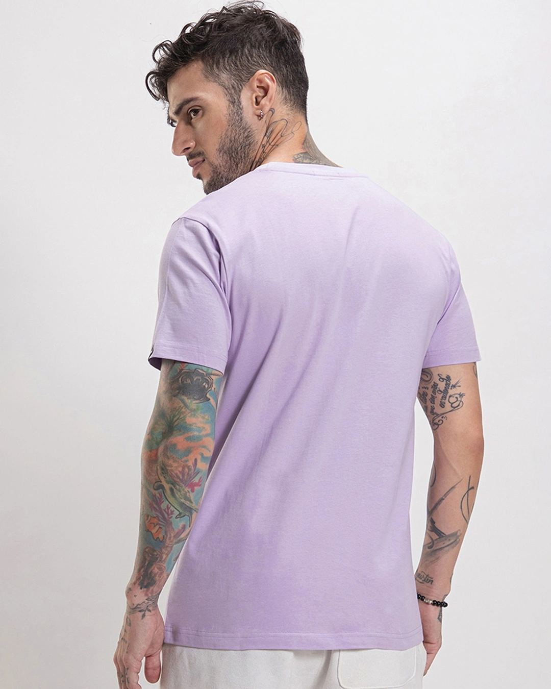 Men's Lilac Bloom Swachh Space Graphic Printed T-shirt - Image 3