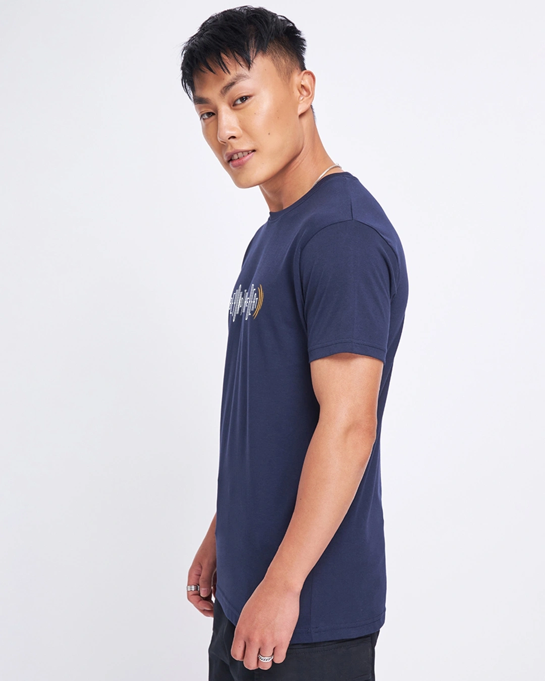 Men's Navy Blue Beyond The Beat Typography T-shirt - Image 2