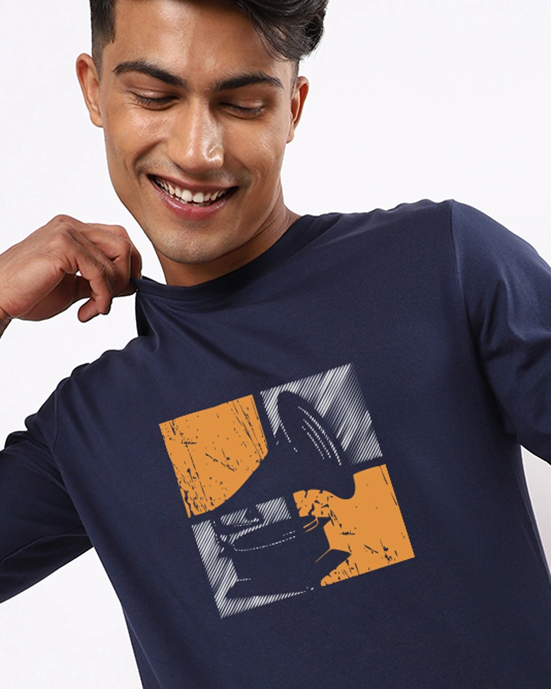 Men's Navy Blue Play It Again Graphic Printed T-shirt - Image 4