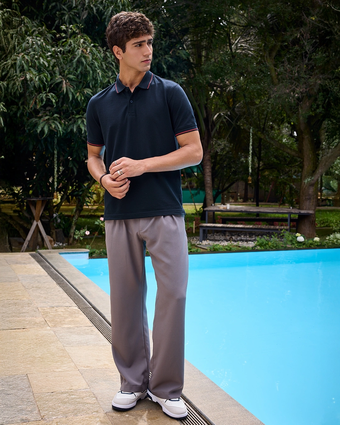 Men's Navy Blue Polo T-shirt - Image 5