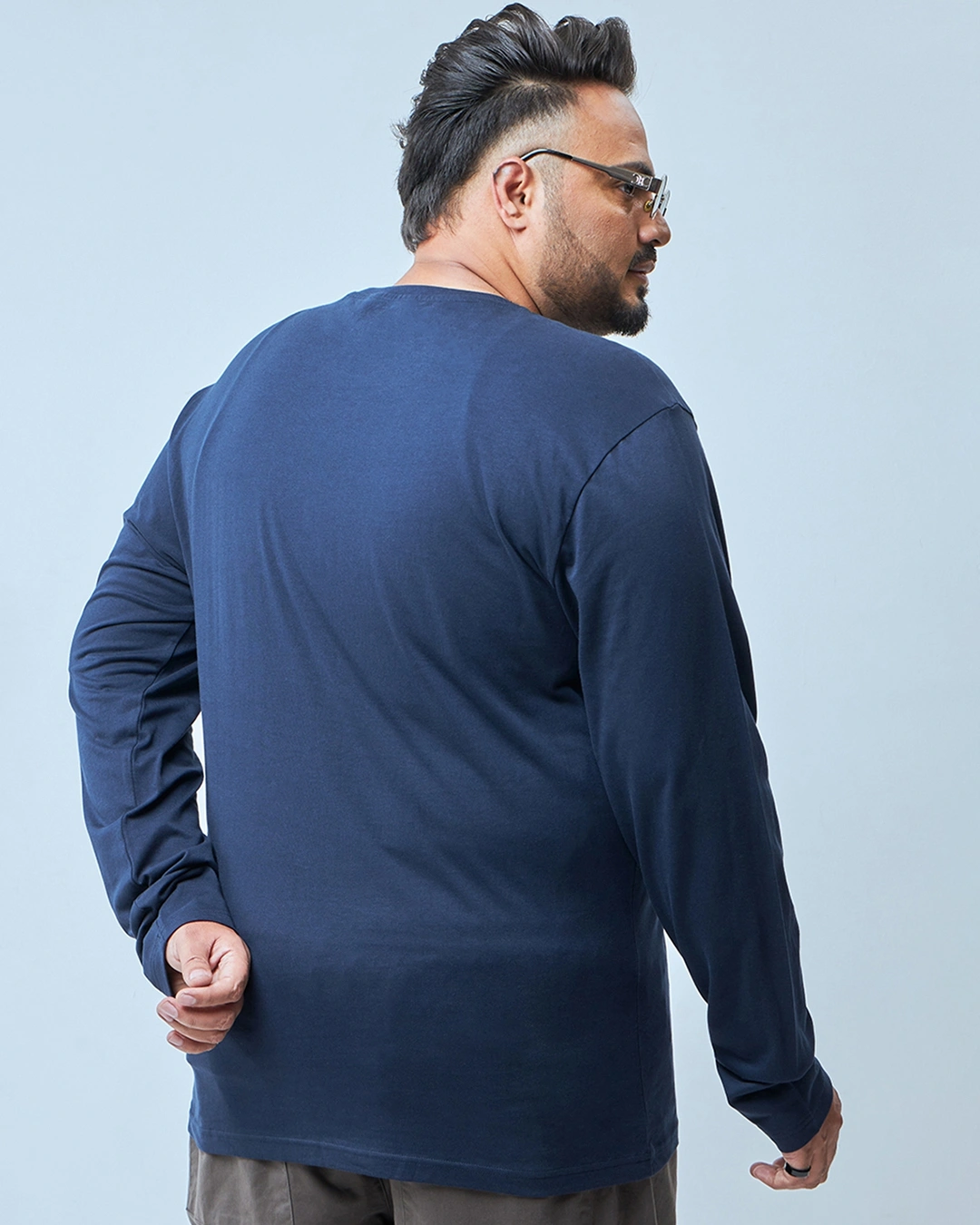 Men's Navy Blue Priority Graphic Printed Plus Size T-shirt - Image 3