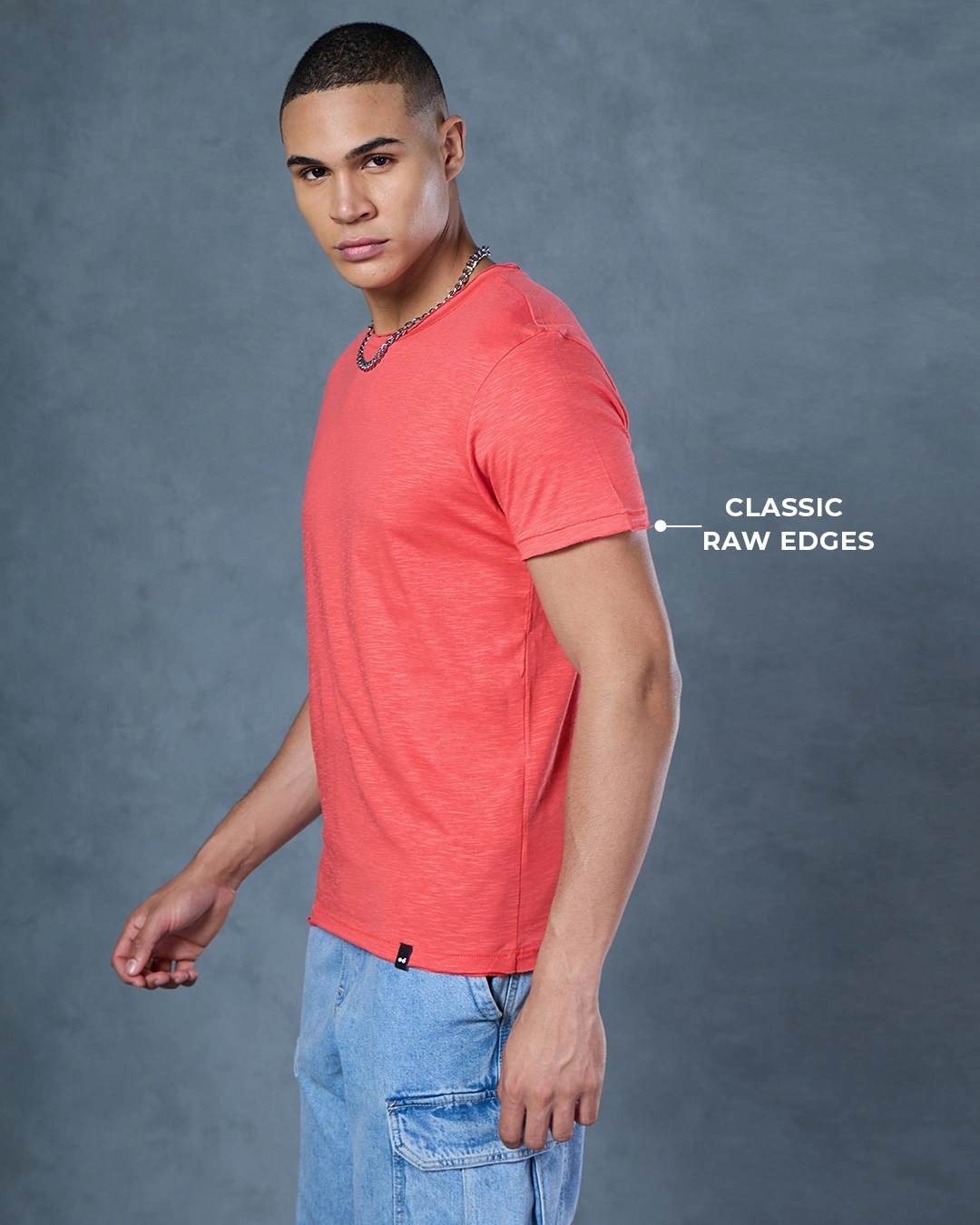 Men's Coral Pink T-shirt - Image 2