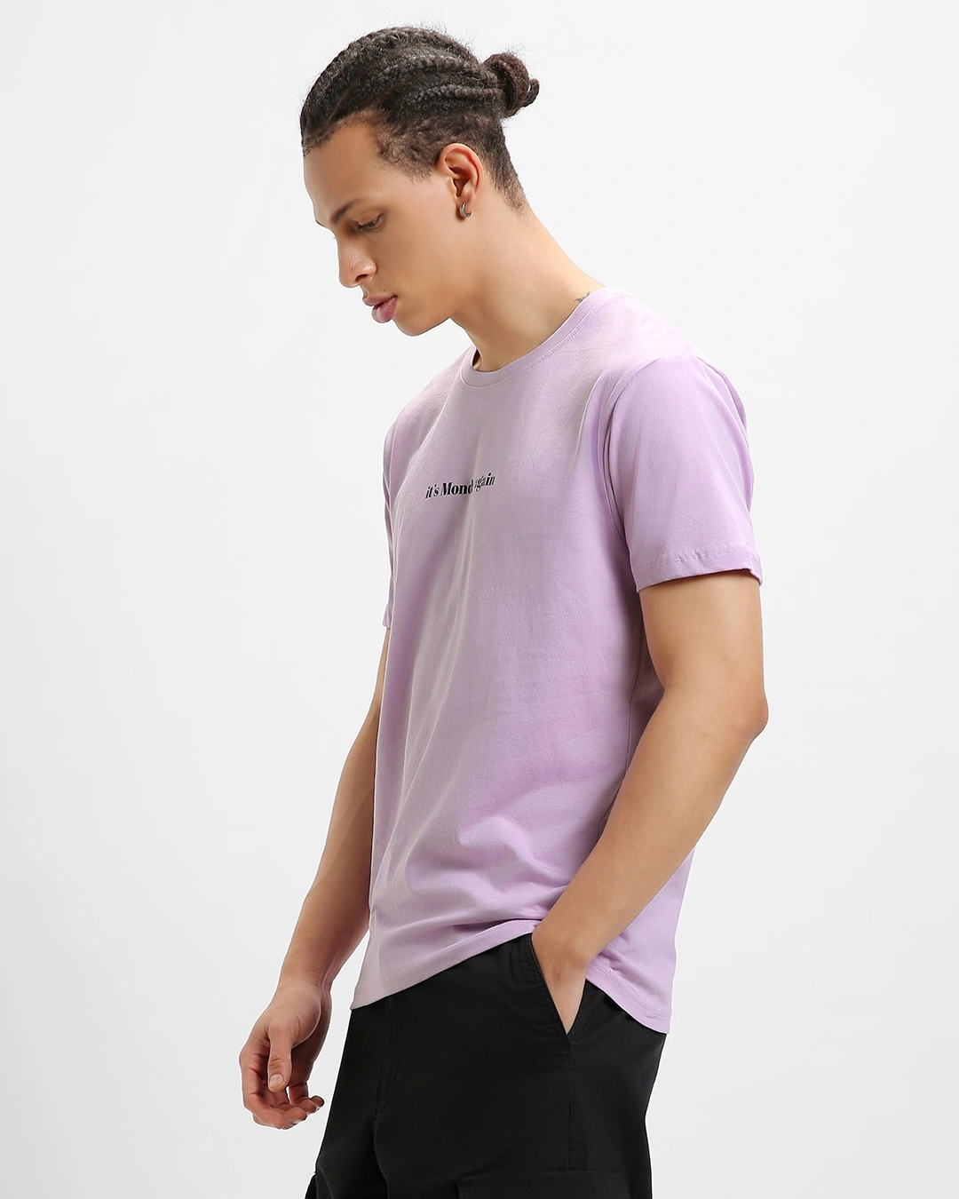 Men's Purple Its Monday Again Graphic Printed T-shirt - Image 3
