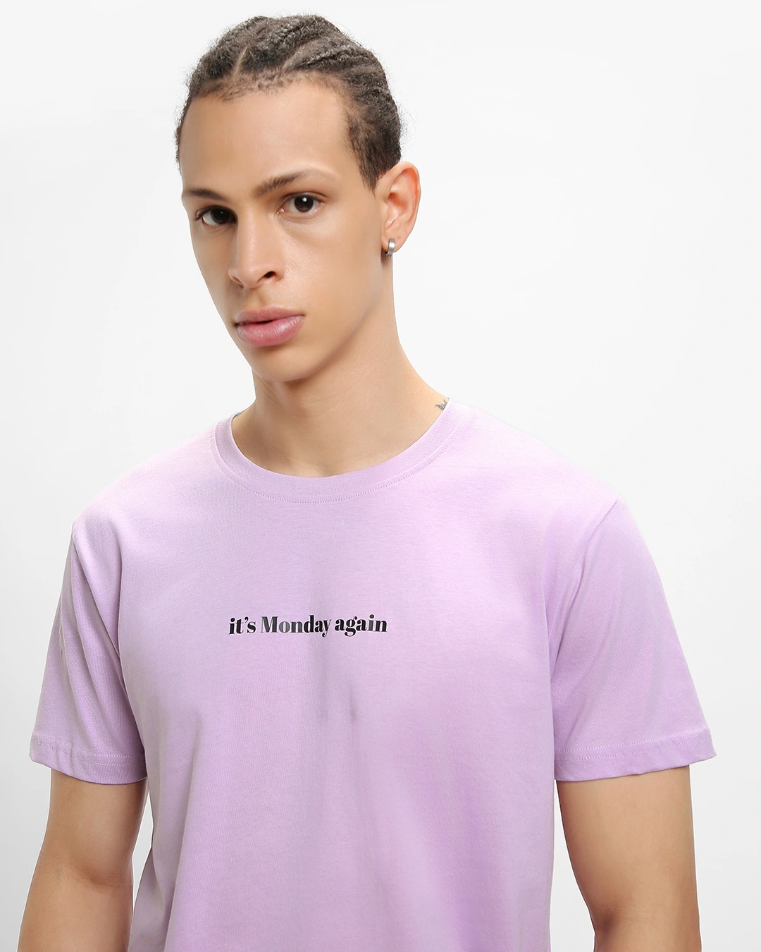 Men's Purple Its Monday Again Graphic Printed T-shirt - Image 5