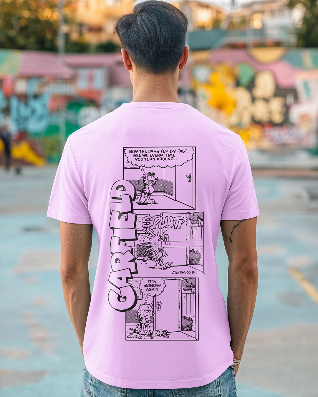 Men's Purple Its Monday Again Graphic Printed T-shirt
