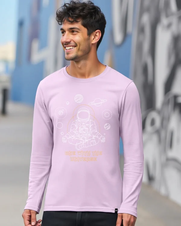 Men's Purple One with the Universe Graphic Printed T-shirt
