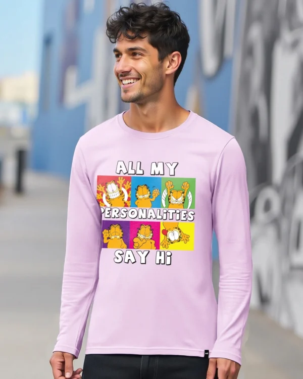 Men's Purple Personality Graphic Printed T-shirt