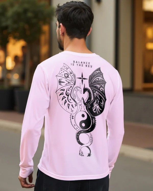 Men's Purple Seek Balance Graphic Printed T-shirt