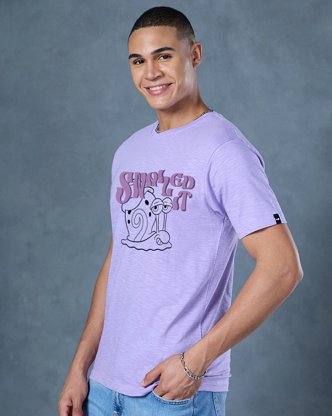 Men's Purple Snailed It Graphic Printed T-shirt - Image 2