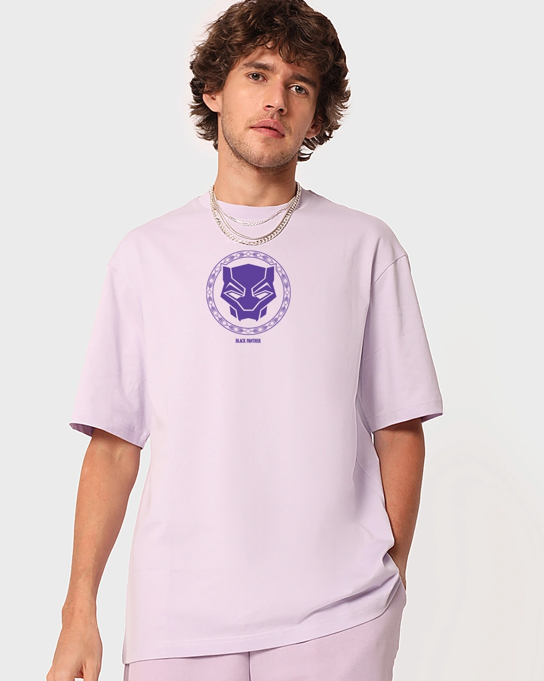 Men's Purple Wakanda Forever Graphic Printed Oversized T-shirt - Image 2