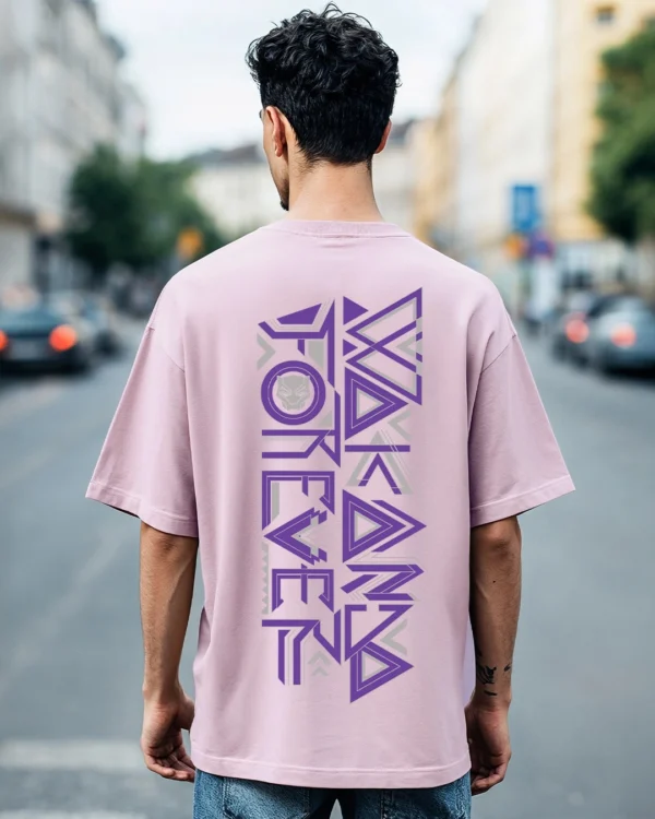 Men's Purple Wakanda Forever Graphic Printed Oversized T-shirt
