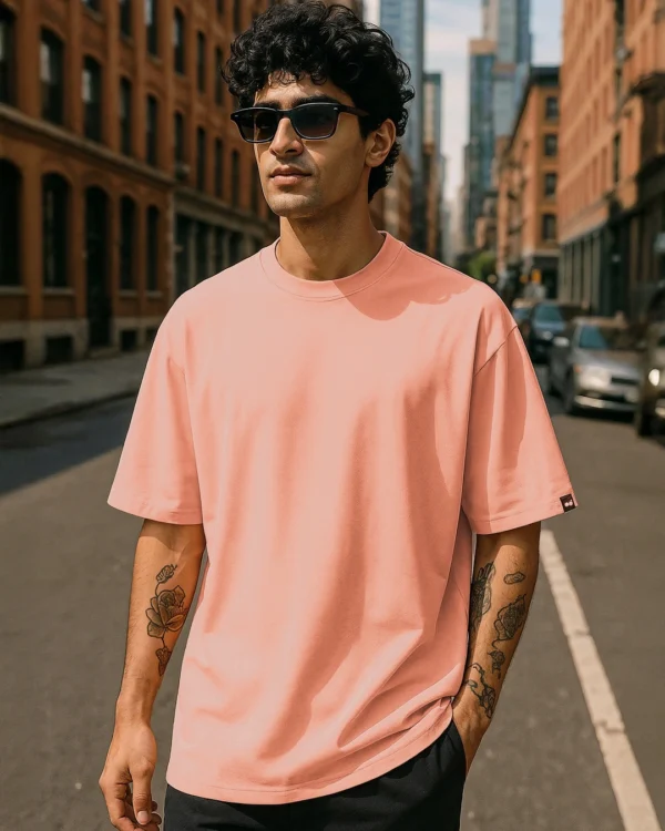 Men's Vermillion Orange Oversized T-shirt
