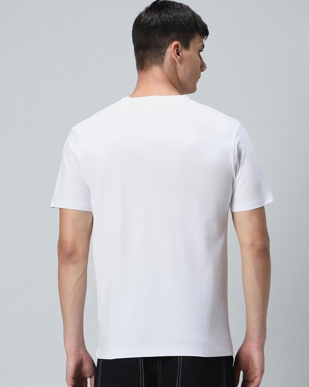 Men's White Blend Typography T-shirt - Image 3