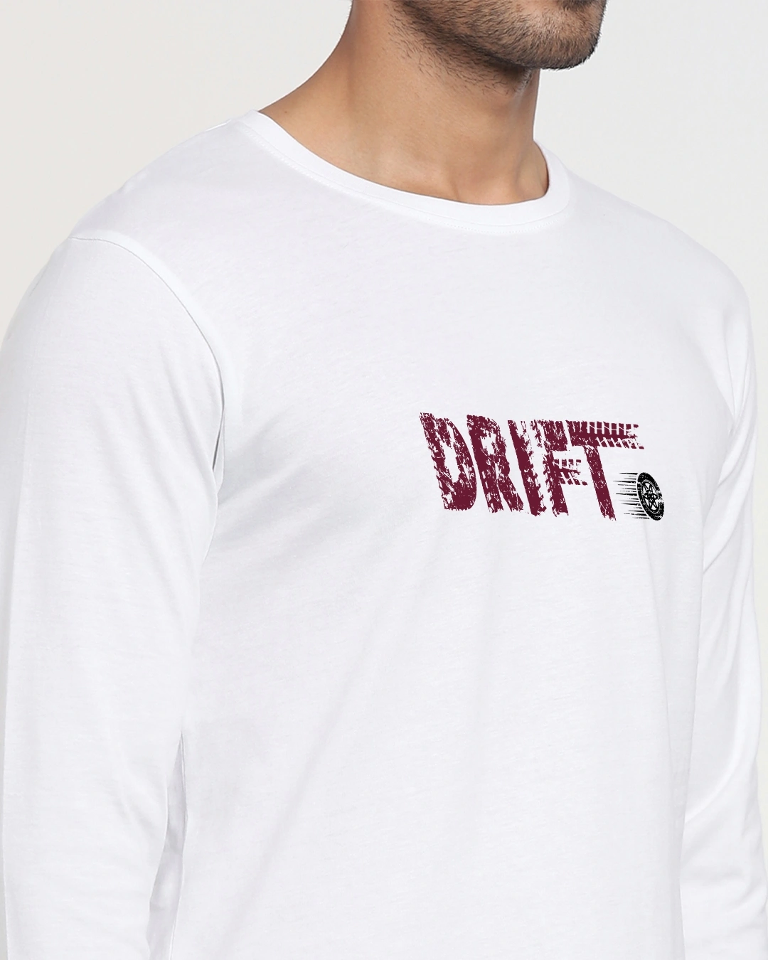 Men's White Drift Typography T-shirt - Image 5