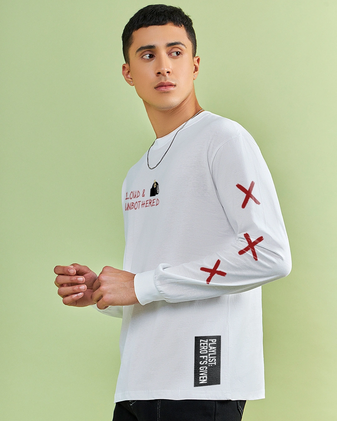 Men's White I Hear You Graphic Printed Oversized T-shirt - Image 3