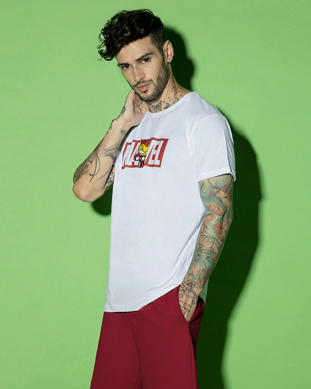 Men's White Marvel Ironman Graphic Printed T-shirt - Image 2