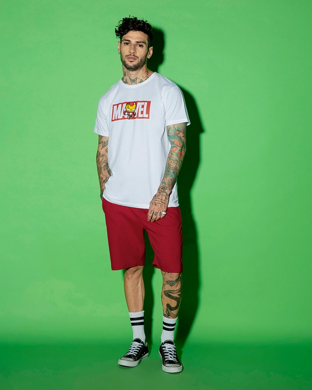 Men's White Marvel Ironman Graphic Printed T-shirt - Image 4