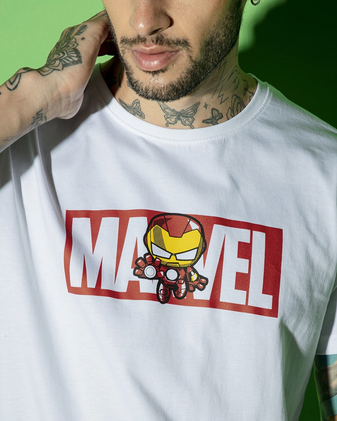 Men's White Marvel Ironman Graphic Printed T-shirt - Image 5