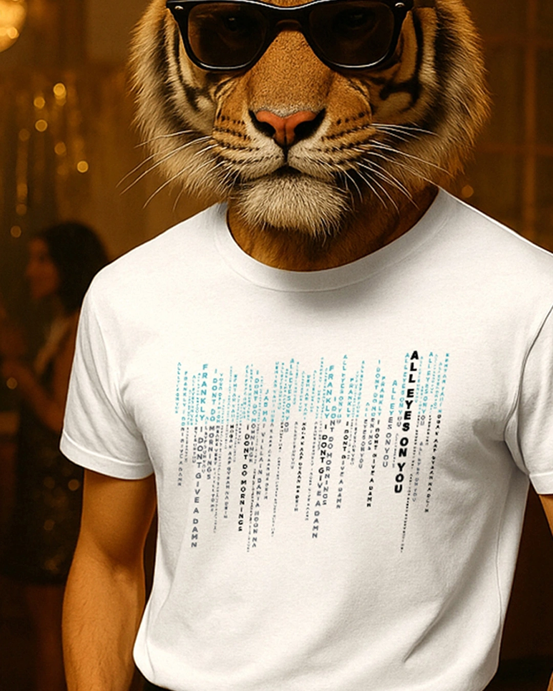 Men's White Matrix Graphic Printed T-shirt