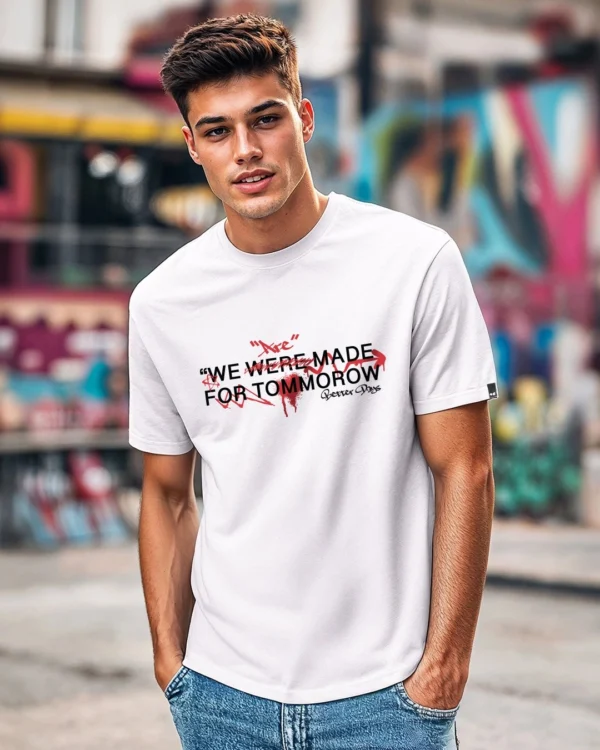 Men's White The Future Typography T-shirt