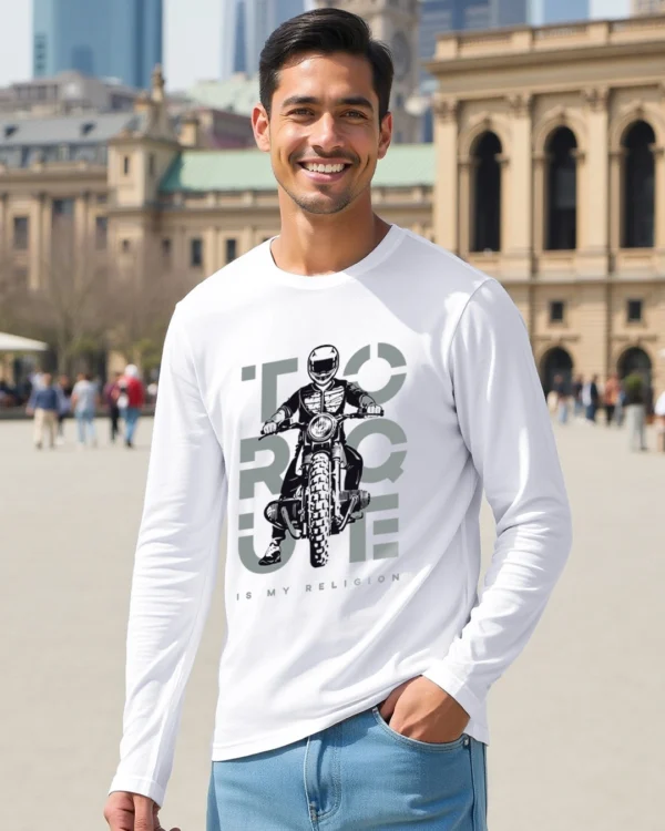 Men's White Torque Graphic Printed T-shirt