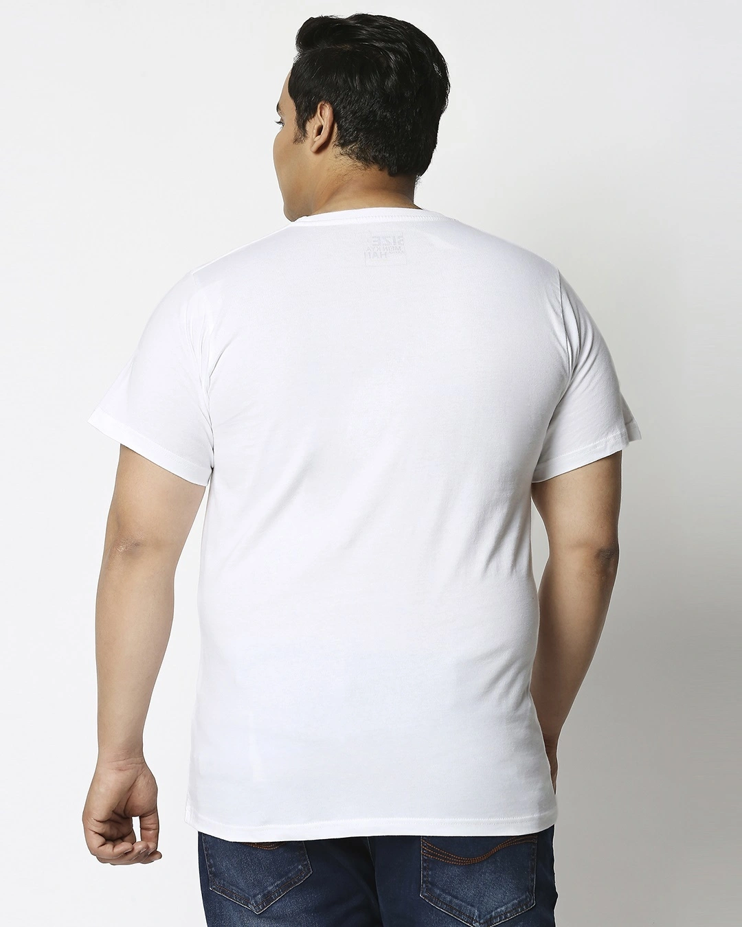 White Half Sleeve Plus Size T-Shirt - Image 3