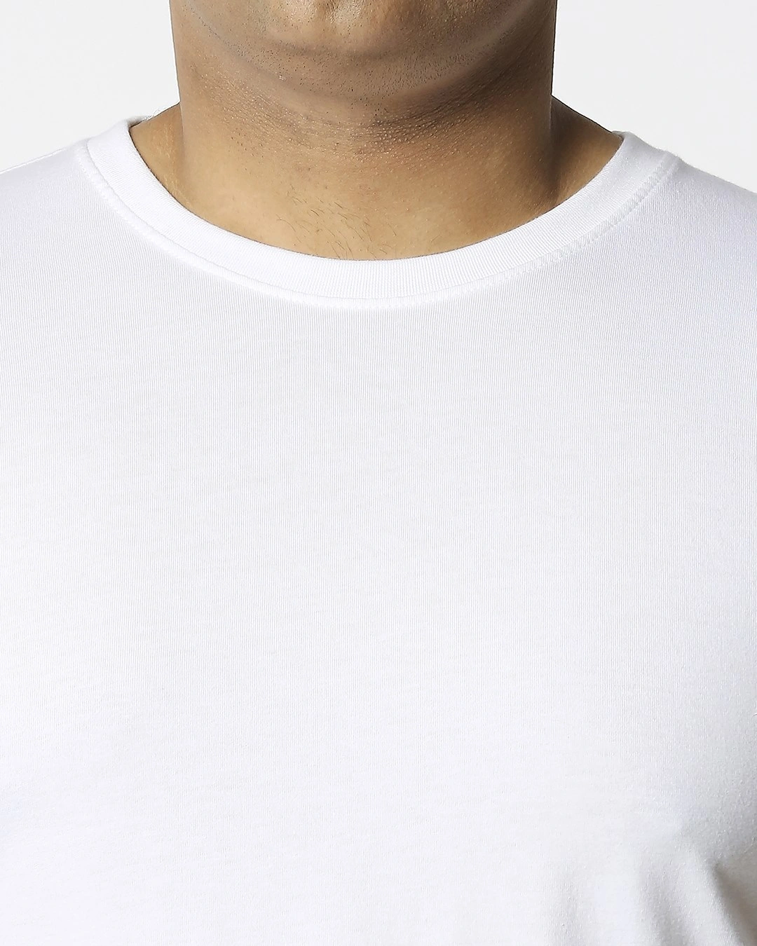 White Half Sleeve Plus Size T-Shirt - Image 5